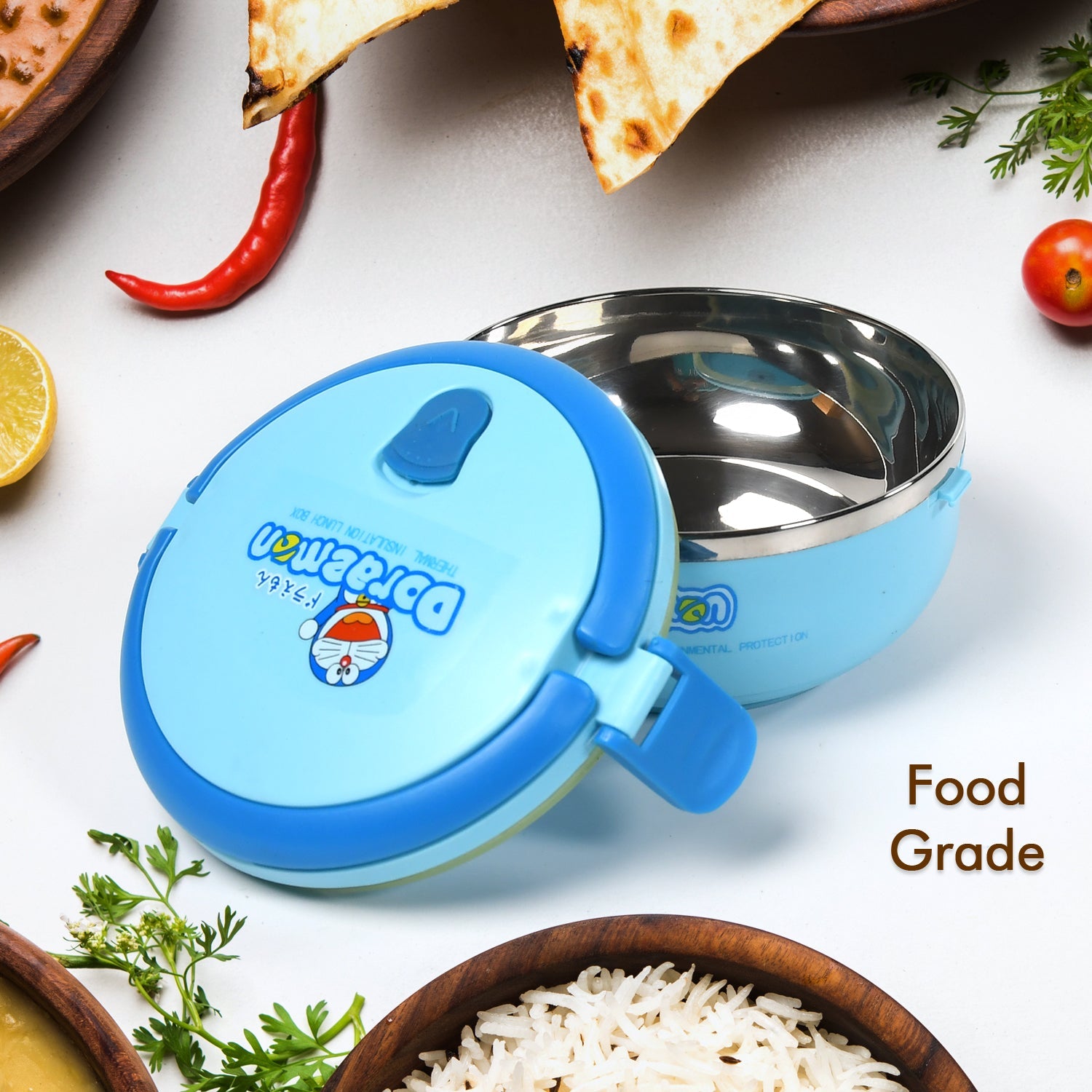 2874A Single Layer Doraemon Steel Lunch Box High Quality Premium Lunch Box For Office & School Use DeoDap 2874A Single Layer Doraemon Steel Lunch Box High Quality Premium Lunch Box For Office & School Use DeoDap